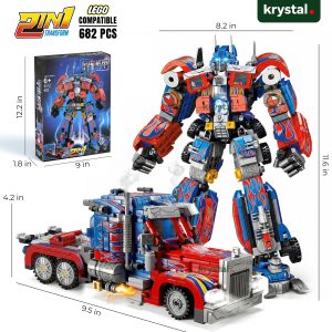 2-in-1 Robot Truck Building Block - Optimus Prime-682 PCS