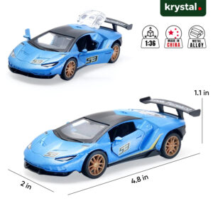 Blue Lamborghini Centenario LP 770-4 1:36 diecast model car with alloy body and opening doors
