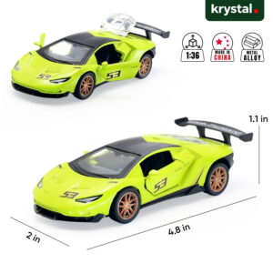 1:36 scale lemon Lamborghini Centenario LP 770-4 diecast model car with opening doors and metal alloy body