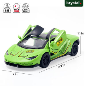 Green Lamborghini Sián FKP 37 1:36 scale diecast model car with opening doors and racing decals