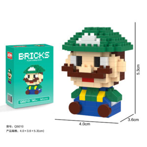 DMXC Hero Bricks micro building block Q5010 Luigi-style DIY pixel art figurine for collectors
