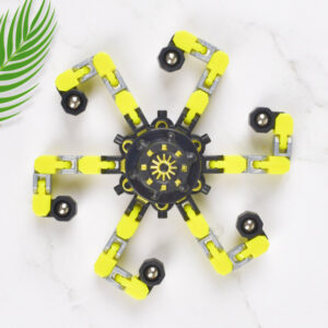 Transformable Chain Fidget Spinner Mechanical Gyro - Yellow
