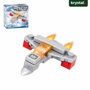 Lele Brother 3T914 Stealth Fighter building blocks jet with orange cockpit, LEGO-compatible military toy
