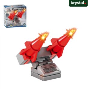 Lele Brother Super Air Force red missile launcher building blocks, LEGO-compatible military defense toy for kids