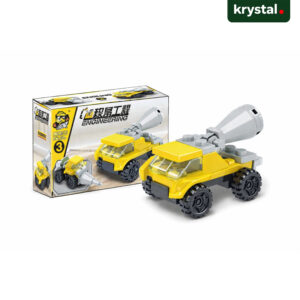 SX Mechanical Engineering yellow cement mixer building block toy, 52010 series LEGO-compatible construction set