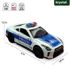 Nissan GT‑R R35 1:43 Alloy Diecast Sports Car - GTR R35 Polizei