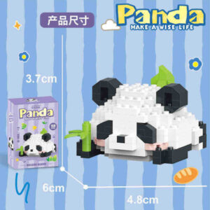 Lele Brother Panda Series micro building blocks set with bamboo, 159 piece DIY miniature panda toy
