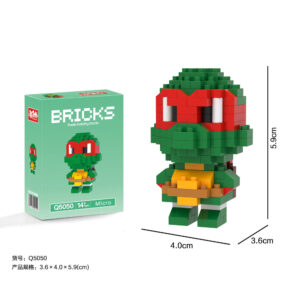 DMXC Hero Bricks Raphael Ninja Turtle micro building block set, Q5050 pixel art collectible figurine