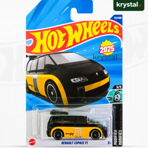 Hot Wheels Renault Espace F1 black and yellow die-cast car, 1:64 scale HW Modified series collector model