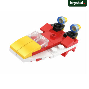 Red and yellow fire rescue speed boat from Lele Brother Fiery Fire 52059 building blocks 10-in-1 set
