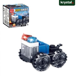 Lele Brother City SWAT 3M705 mini police vehicle building block, LEGO-compatible modular toy for kids age 6+