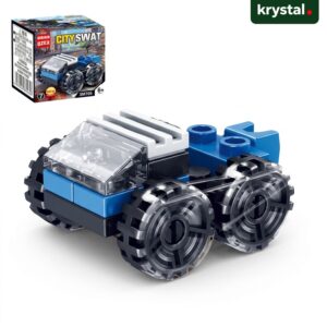 Lele Brother City SWAT 3M705 mini police vehicle building blocks, LEGO-compatible construction toy for kids