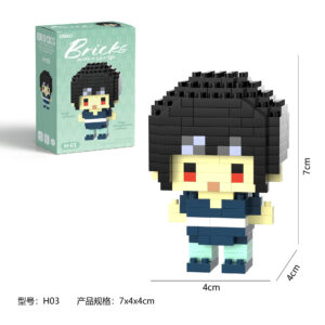 DMXC Hero Bricks H-03 micro building block anime figurine, DIY pixel art collectible toy with 7cm height