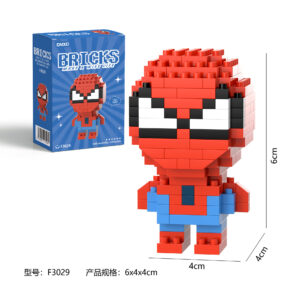 DMXC F3029 Hero Bricks Spider-Man micro building block DIY set, pixel-art collectible figurine for ages 14+