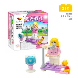 Performance Stage building block set with singer minifigure, LEGO-compatible City Life series, 31 pieces