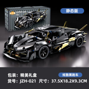 1:14 Apollo IE inspired black laser technic supercar model with gold-plated accents and premium gift box