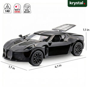 Bugatti Diecast Car 1:43 Sports, Track & Police Models - Voiture Noire Black