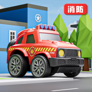 Pull‑Back 360° Rotating Stunt Car - Fire