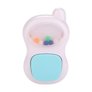Krystal Curated pink baby rattle and teether toy with sensory beads, BPA-free plastic for infants