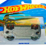 Hot Wheels Rapid Pulse die-cast toy car in original blister pack packaging showing chassis details