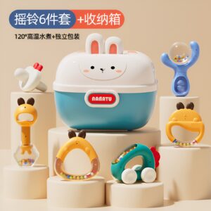 Nanatu Baby Rattle & Teether Set - 6 PCS Storage Box