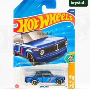 Blue Hot Wheels BMW 2002 1:64 scale die-cast toy car in original blister pack