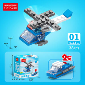 Police Pioneer 10-in-1 Building Block Set - Helicopter