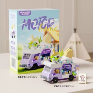 Mekansm K505 Honey Ice Cream Motor Home building block set with 420 pieces for kids and collectors