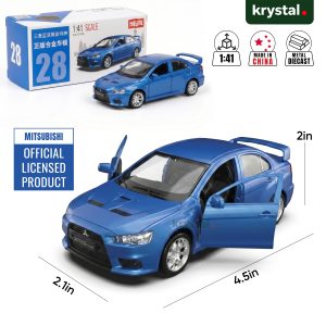 Caipo Mitsubishi Lancer Evolution X 1:41 Alloy Model Cars - Blue