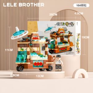 Lele Brother 8613 mini food cart building blocks set with 164 pieces and chef mini-figure