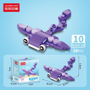 Lele Brothers Ocean Theme 10-in-1 Building Block Set - Shark Purple