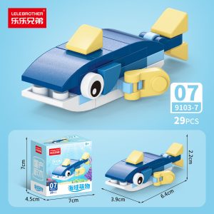Lele Brothers Ocean Theme 10-in-1 Building Block Set - Blue-White Fish