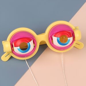 Crazy Eyes Blink Glasses – Funny Prank Toy - Naughty Pink-Yellow