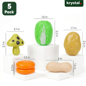 Kitchen Food Cutting Set - Pretend Play Fruit & Vegetables - Set D - 5 Pack
