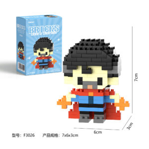 DMXC Hero Bricks F3026 micro building block superhero figurine with red cape and magic shields