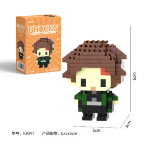 DMXC Hero Bricks F3041 anime-inspired micro building block set, DIY pixel art hero collectible figurine