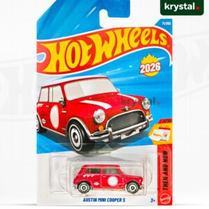 Hot Wheels Austin Mini Cooper S red die-cast car 1:64 scale, Then and Now 2026 mainline collection