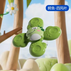 Baby Suction Cup Spinner Toy Set – Cute Animal Design - Crocodile 4 Leaf