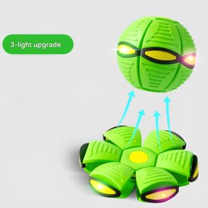 Magic Flying Saucer Ball - Kids 2-in-1 Transforming UFO Toy - Green Ball+Light