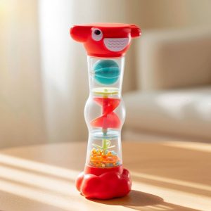 Baby Rainmaker Hourglass Sand Timer Sensory Rattle Toy - Hourglass Red