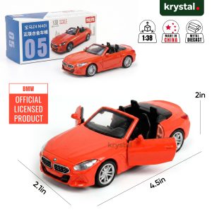 BMW Z4 GT3 & BMW Z4 M40i 1:38 Alloy Model Cars - Z4 Red 1:38