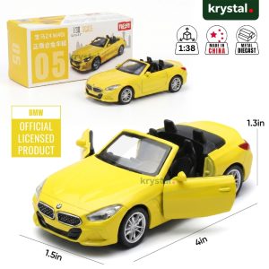 BMW Z4 GT3 & BMW Z4 M40i 1:38 Alloy Model Cars - Z4 Yellow 1:38