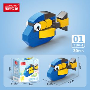LELE BROTHER 10-in-1 Ocean Life Mini Building Blocks Toy Set - Blue Tang