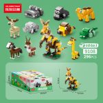Lele Brothers 10-in-1 Animal Building Blocks - DIY Safari Series Educational Toy Set For Kids