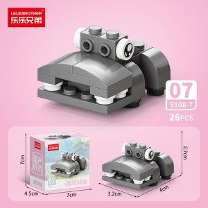 Lele Brothers 10-in-1 Animal Building Blocks - DIY Safari Series Educational Toy Set For Kids - Hippopotamus