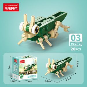 LELE BROTHER 10-in-1 Insect Mini Building Blocks Toy Set - Grasshopper