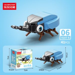 LELE BROTHER 10-in-1 Insect Mini Building Blocks Toy Set - Rhinoceros Beetle