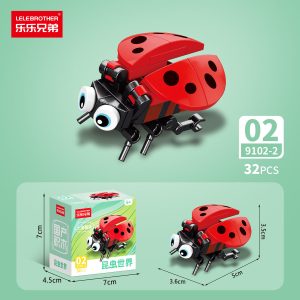 Lele Brothers Little Bug 10-in-1 Insect Building Blocks Toy Set - Ladybug