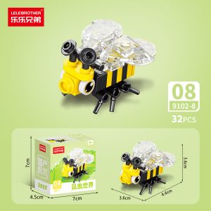 Lele Brothers Little Bug 10-in-1 Insect Building Blocks Toy Set - Bee