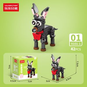 Lele Brothers 10-in-1 Cute Pets Mini Bricks Building Block Toy Kit - Doberman